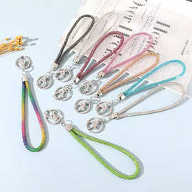 手机挂绳长款挂脖镶钻挂链女款高级感水钻挂饰挂件闪钻链条挂坠