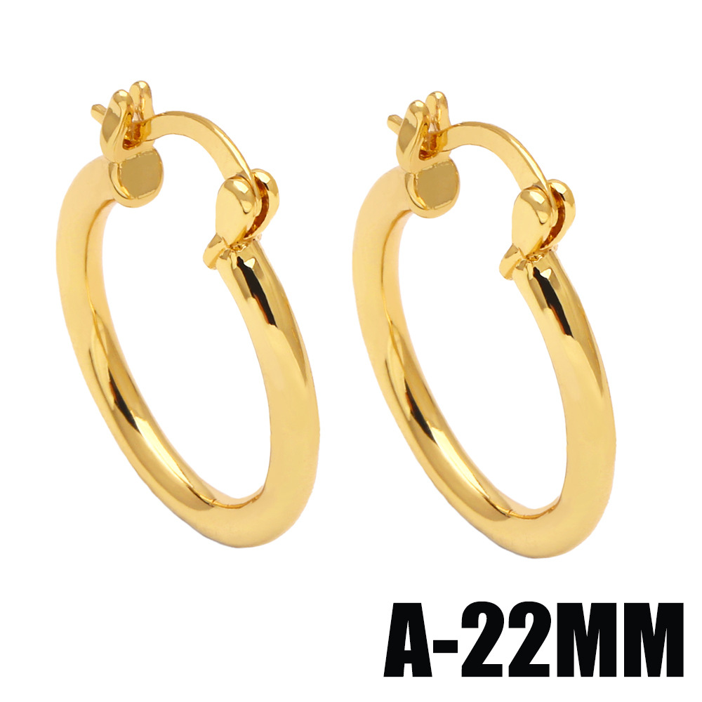 Simple Style Solid Color Copper Hoop Earrings Copper Earrings