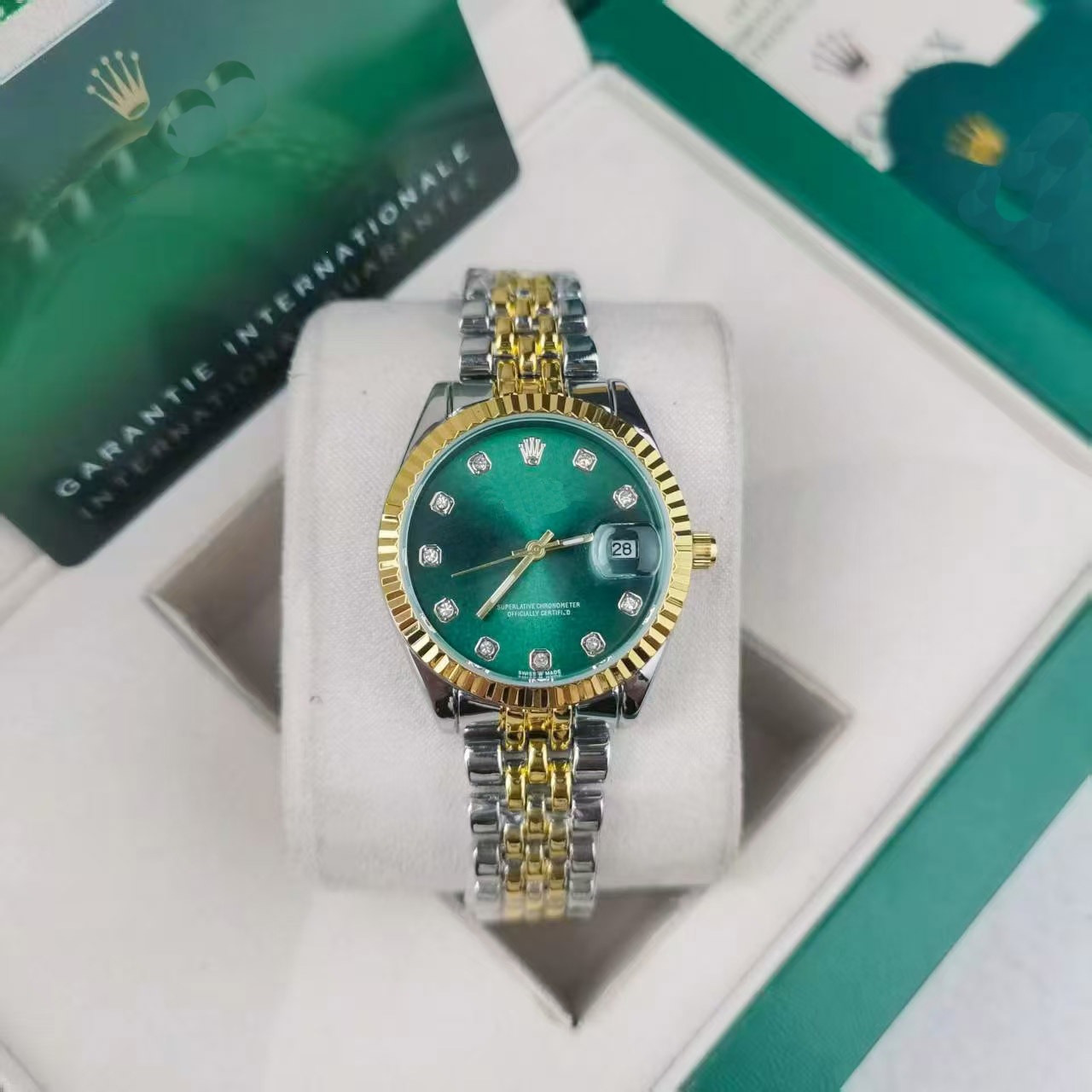 노가 일지 여성용 32mm 쿼츠 손목시계 스테인리스 스틸 솔리드 밴드 패션 데