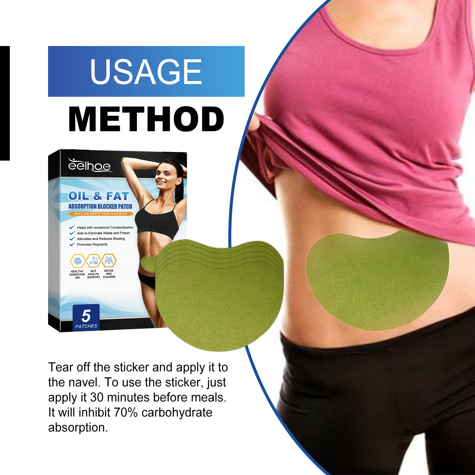 EELHOE shaping patch shapes abdomen, tightens the abdominal muscles, shows off body curves. Lazy and_voghion.com