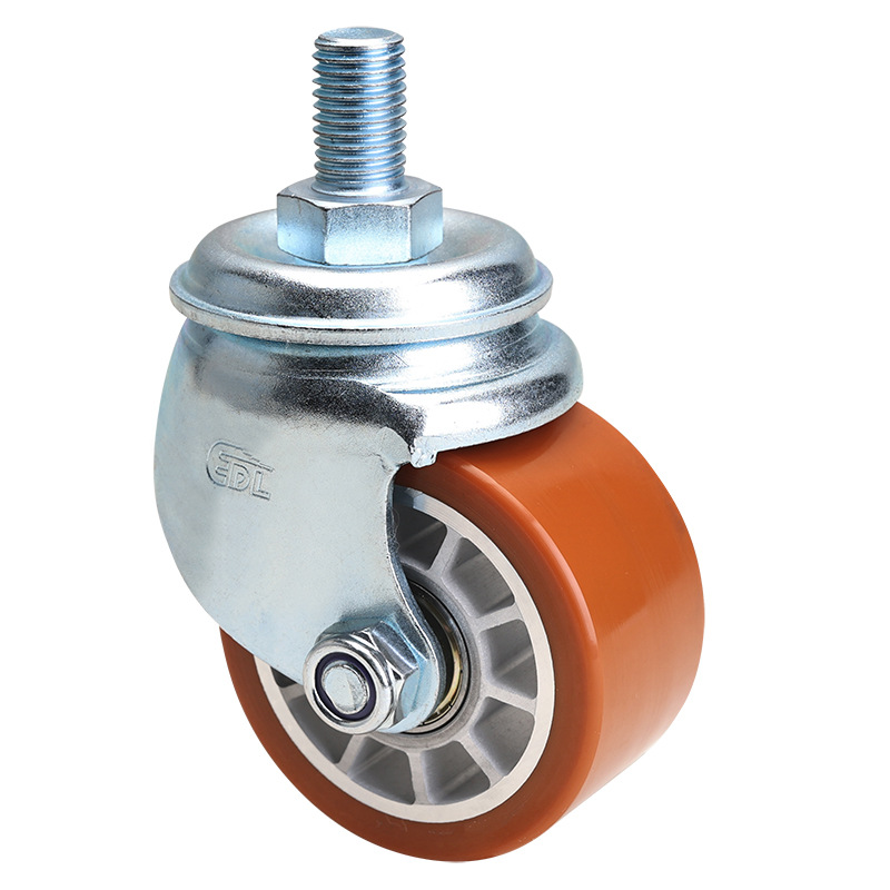 Rueda Giratoria con Freno de Rosca M431-86A 2.5 y 3 Pulg de Poliuretano para Equipos Industriales