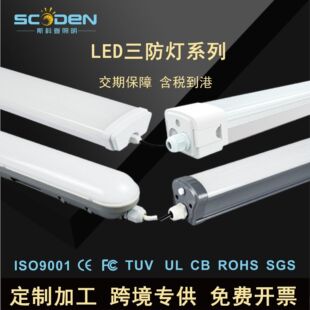 Customized Integrated Led Three-Proof Lamp, Flame Retardant, Waterproof, Moisture-Proof and Anti-Corrosion Lamp, All-Plastic Pc Aluminum Strip, Ip65 High-Brightness Lighting Lamp