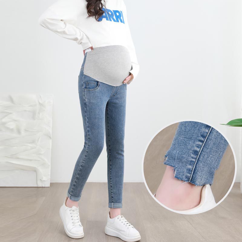 Good Quality Pregnant Women Jeans Spring and Autumn High Stretch Slim Base Cropped Leggings Autumn and Winter Wear Good Quality Pregnant Women Jeans Spring and Autumn High Stretch Slim Base Cropped Leggings Autumn and Winter Wear