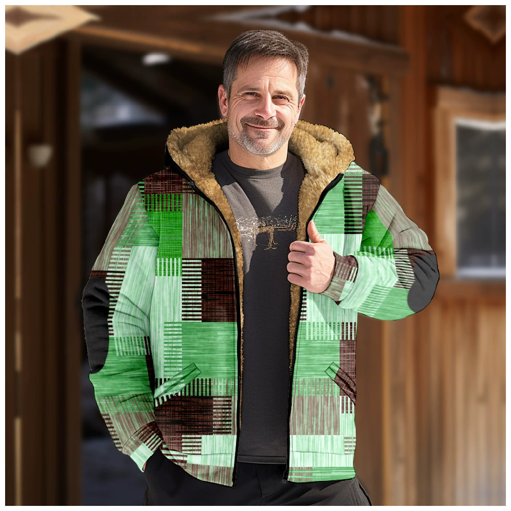 Multicoloured hoody, down jacket, European style, 3D