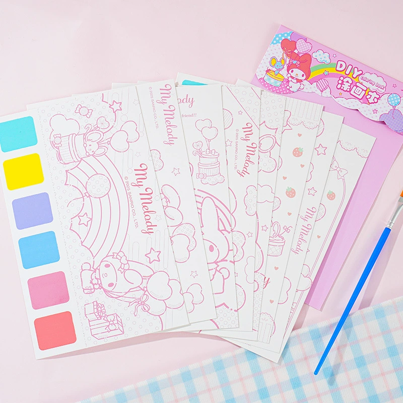 Sanrio, гуашь, раскраска, акварель, детская бумага для рисования, граффити