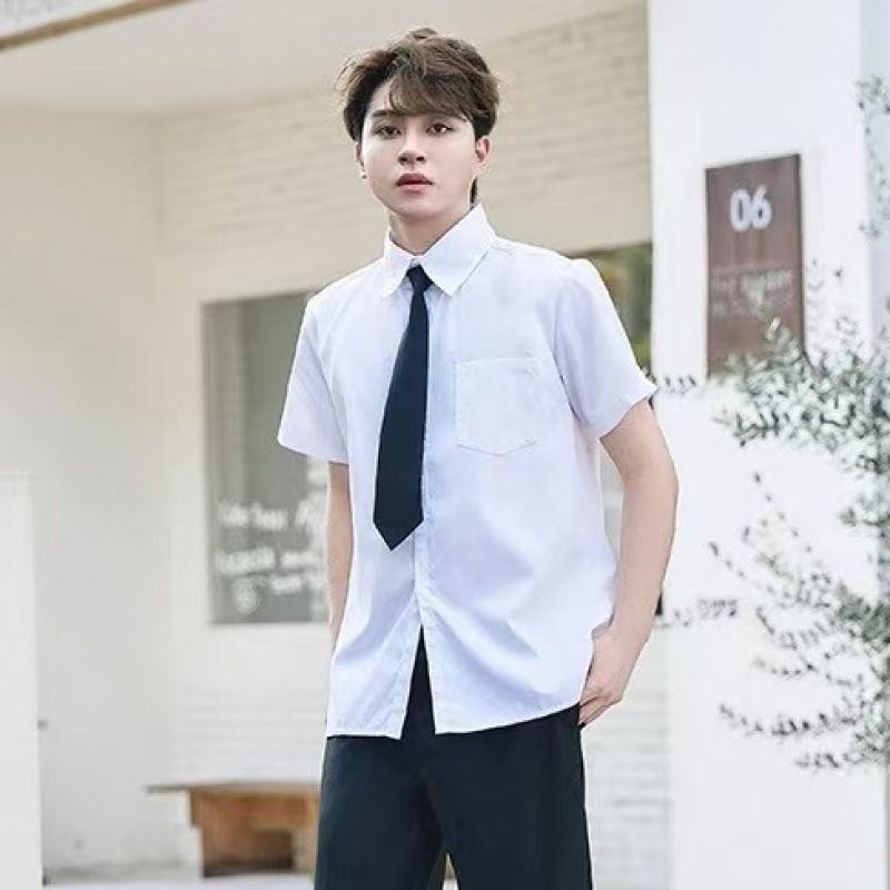 남성용 반팔 + 컬러 넥타이