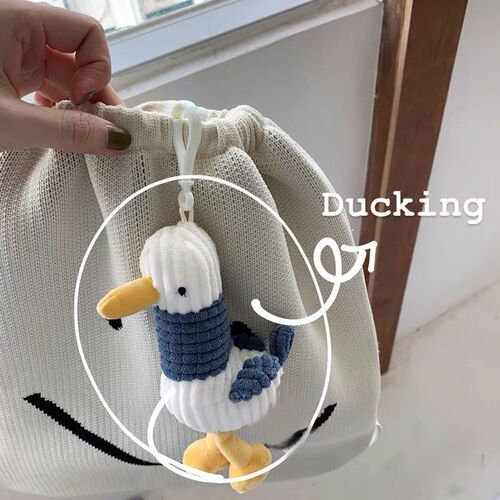 Come on plush cute cartoon duck doll keychain come on duck doll backpack pendant bag charm wholesale