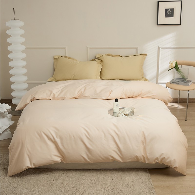 100 fundas de edredón individual de algodón de fibra larga, algodón de cuatro estaciones, color sólido, cama individual simple, funda de almohada individual, sábana de algodón puro