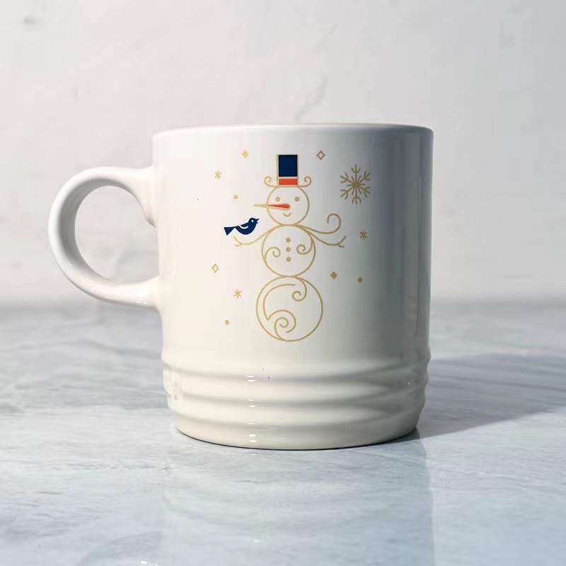 クールカラー ル・クルーゼ クリスマスマグ 4点セット 釉下色 セラミック ドリンクカップ ミルクカップ コーヒーカップ|undefined