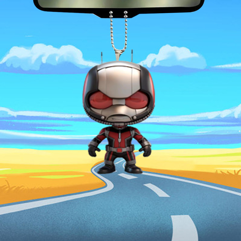 Nueva versión acrílica Q de Marvel Heroes Car Colgante Decoración de escena festiva