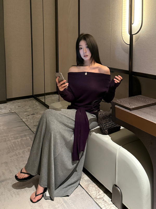 FOX ROOM 垂感显瘦A字半身裙2025秋新款休闲百搭莫代尔长裙W2329|undefined