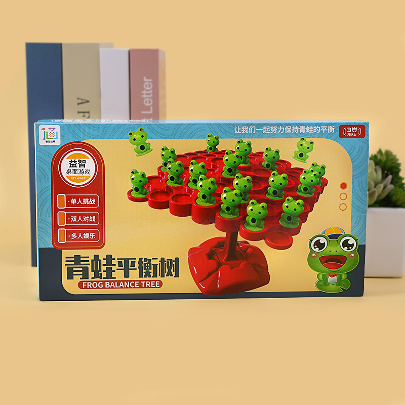 Rana equilibrio árbol concentración equilibrio fuerza entrenamiento juguete niños Jenga doble interactivo educativo juego de mesa de ocio