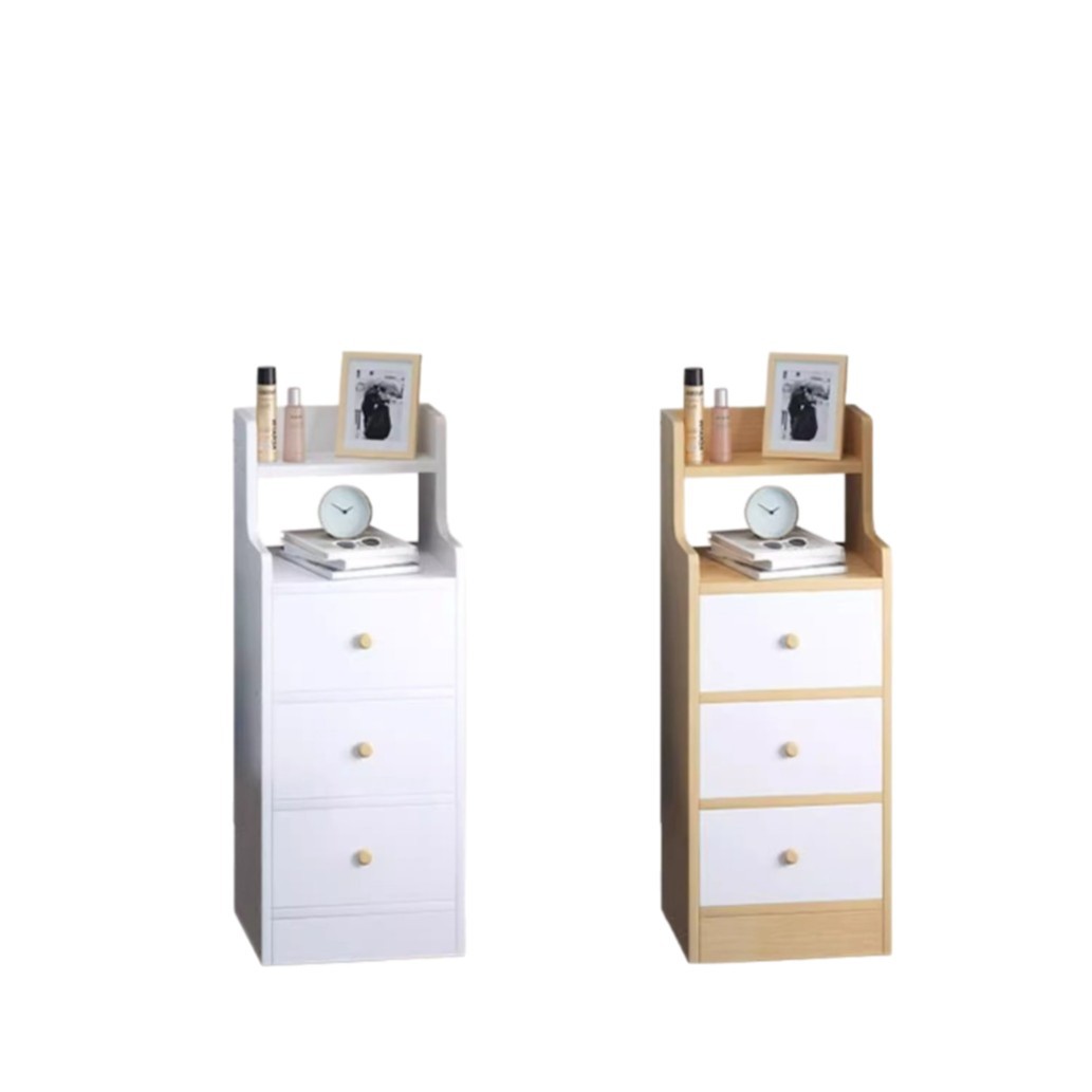 Mesita de noche Dormitorio doméstico Estante de cama extremadamente estrecho con borde de cama 20cm de ancho Mini armario estrecho Gabinete bajo lateral de cabecera de cama