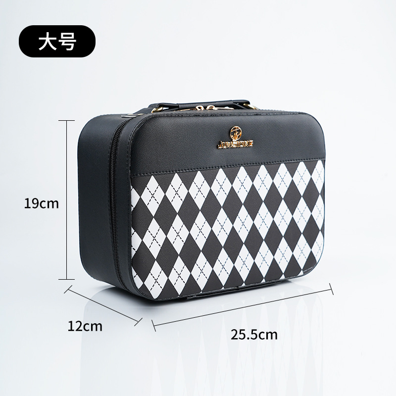 2024 nueva caja de cosméticos de alto valor caja de almacenamiento de cosméticos de gran capacidad caja de mano de regalo de cuero de PU