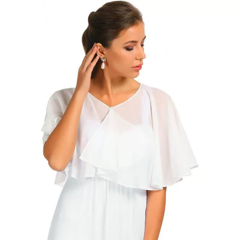 Пасторальный стиль легкий и дышащий летний женский шифоновый свитер темно-синий маленький платок плащ тонкий белый черный