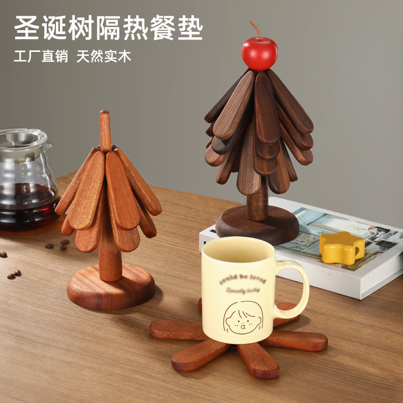 Un árbol de alto valor de nuez negra de América del Norte cubiertos de madera maciza almohadilla de aislamiento térmico resistente a quemaduras mesa de comedor decoración del hogar regalos