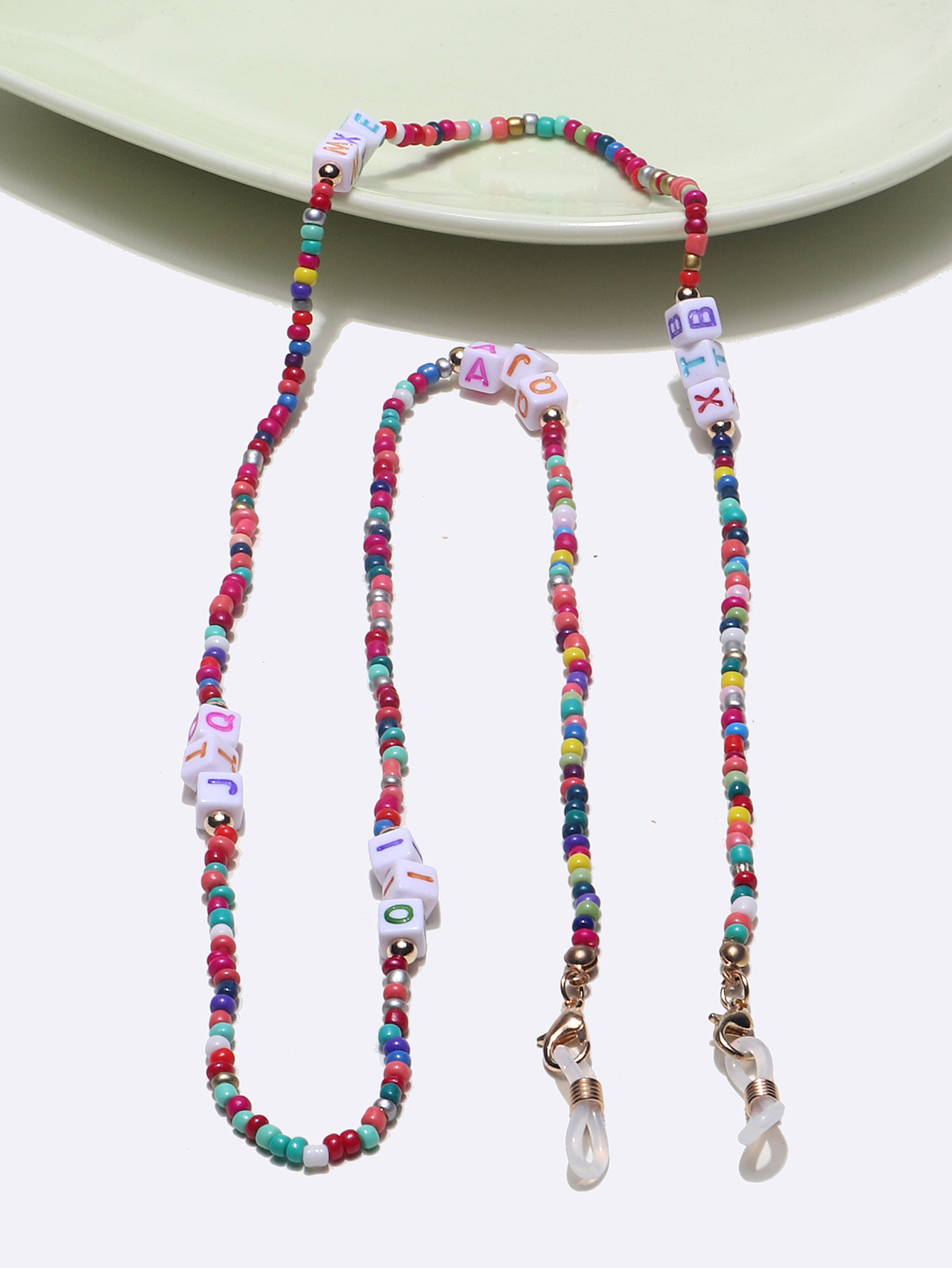 Fashion Letter Contrast Color Miyuki Beads Glasses Mask Chain Wholesale Nihaojewelry display picture 3