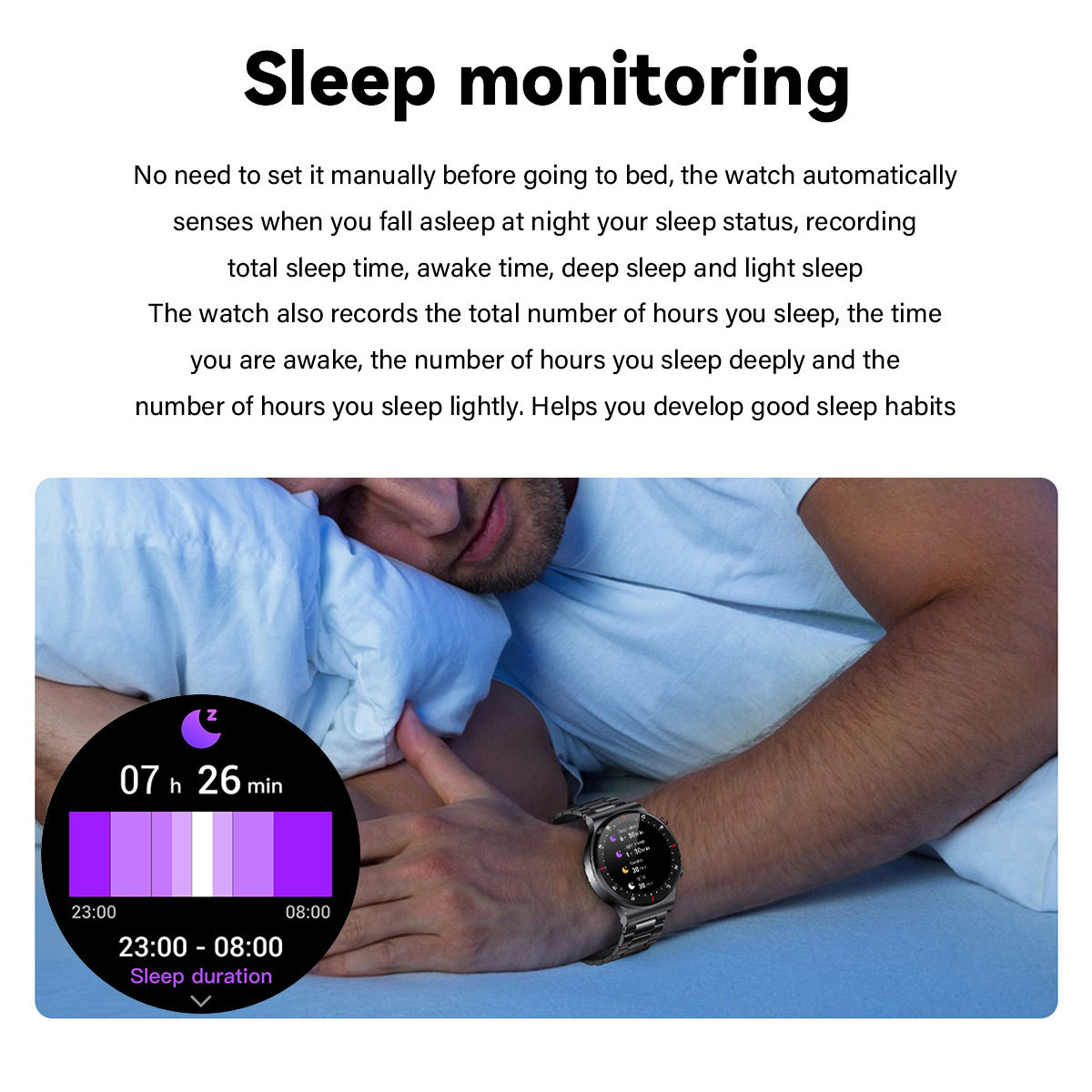 Men's Smartwatch Heart Rate Blood Pressure Blood Oxygen Monitoring Music Playback Remote Control Camera Bluetooth Calling_voghion.com