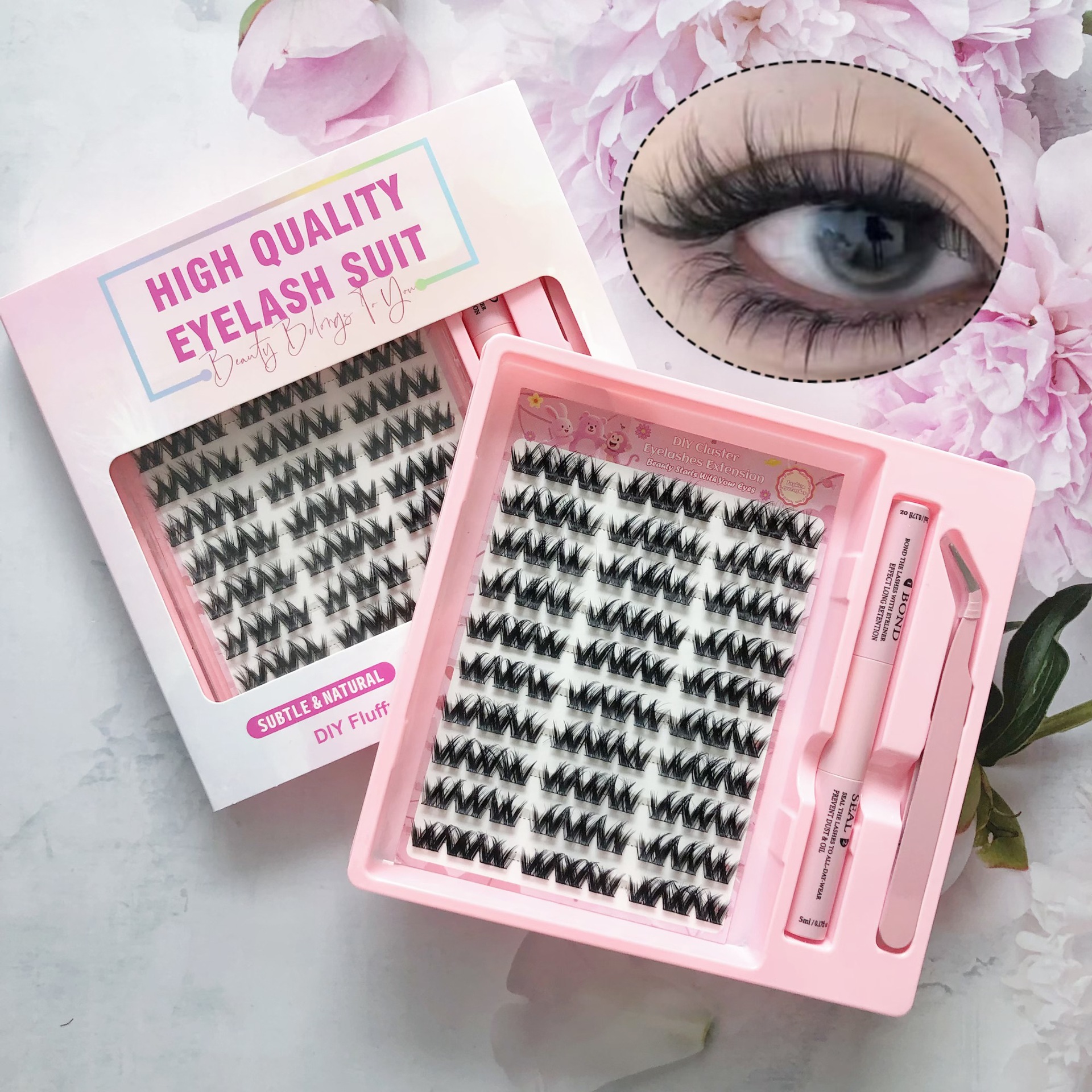 Transfronterizas pestañas falsas 30 - 100D comercio exterior caja de pestañas gruesas con pinzas de pegamento conjunto de pestañas falsas
