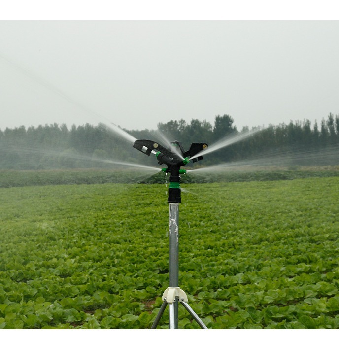 Aspersor de brazo basculante de riego agrícola de una pulgada Equipo de rociadores de césped de jardín de riego giratorio automático de 360 grados