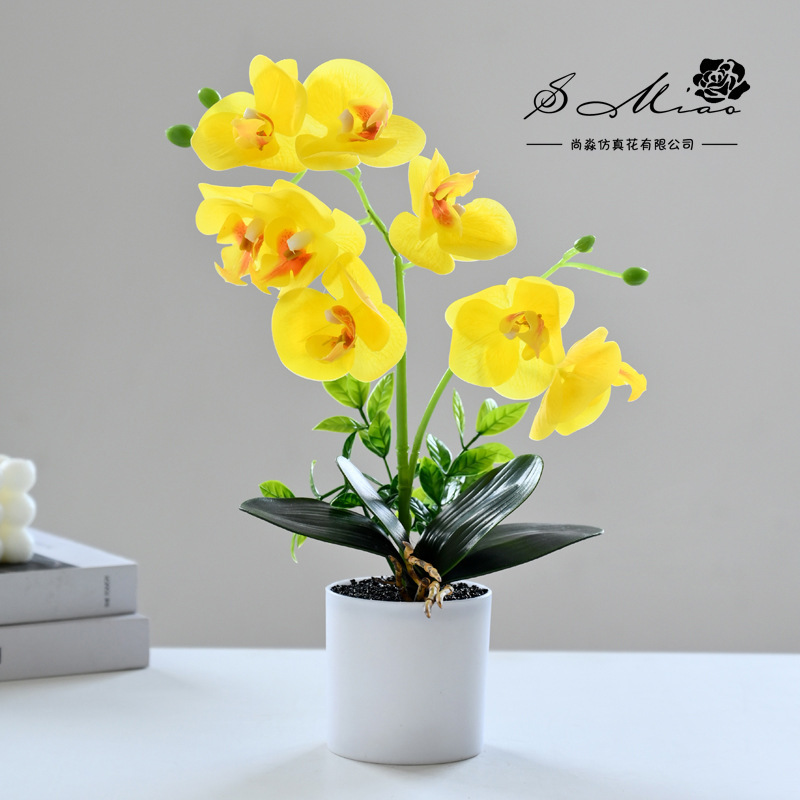 Flores falsas impresión 3D película de orquídea mariposa sensación pequeña simulación de bonsai decoración interior creativa decoración simulación de maceta