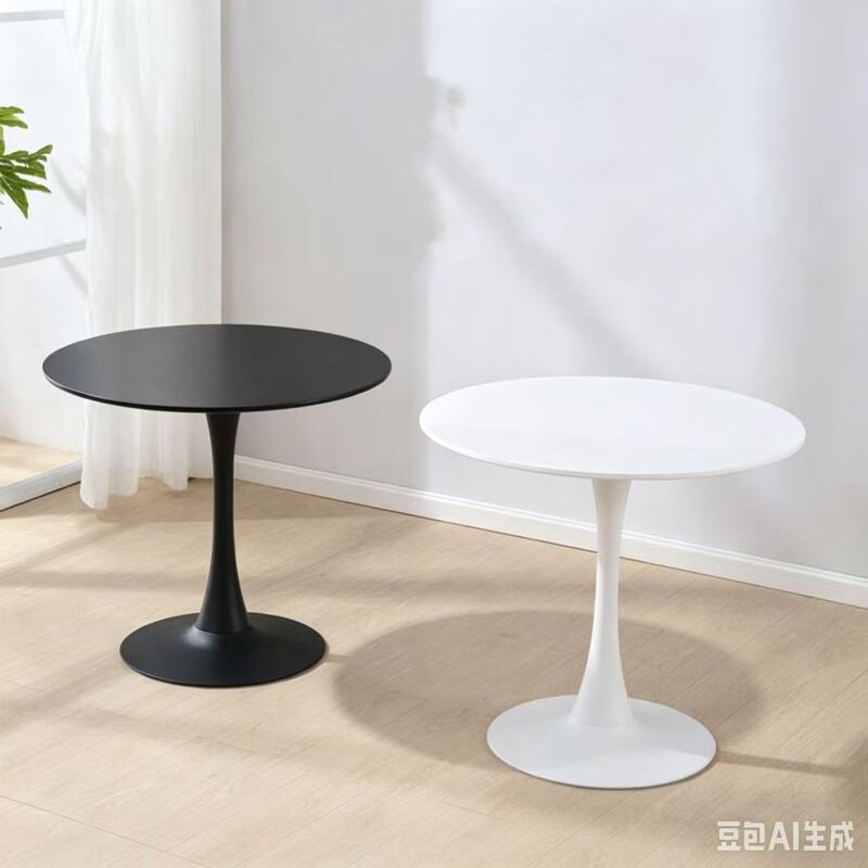 Modern Minimalist Negotiation Table and Chairs, Nordic Balcony Leisure Reception Table, Coffee and Milk Tea Shop Dining Table, Tulip Small Round Table Modern Minimalist Negotiation Table and Chairs, Nordic Balcony Leisure Reception Table, Coffee and Milk Tea Shop Dining Table, Tulip Small Round Table