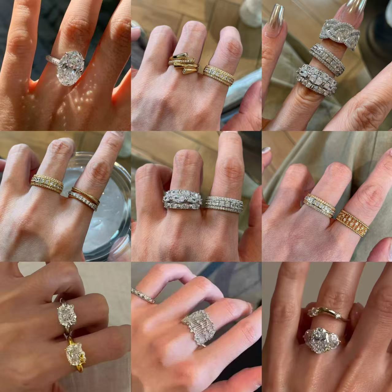 Golden elegant small wedding ring, light luxury style, on index finger