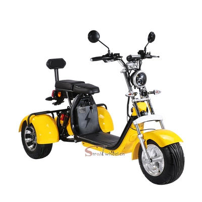 China Factory Dropshipping Cp-3 Three Wheel Harley Electric Motorcycle 2000W Balance Car Processing and Customization (Elektrikli motosikletlər) - yellow-60v12ah-removable-battery