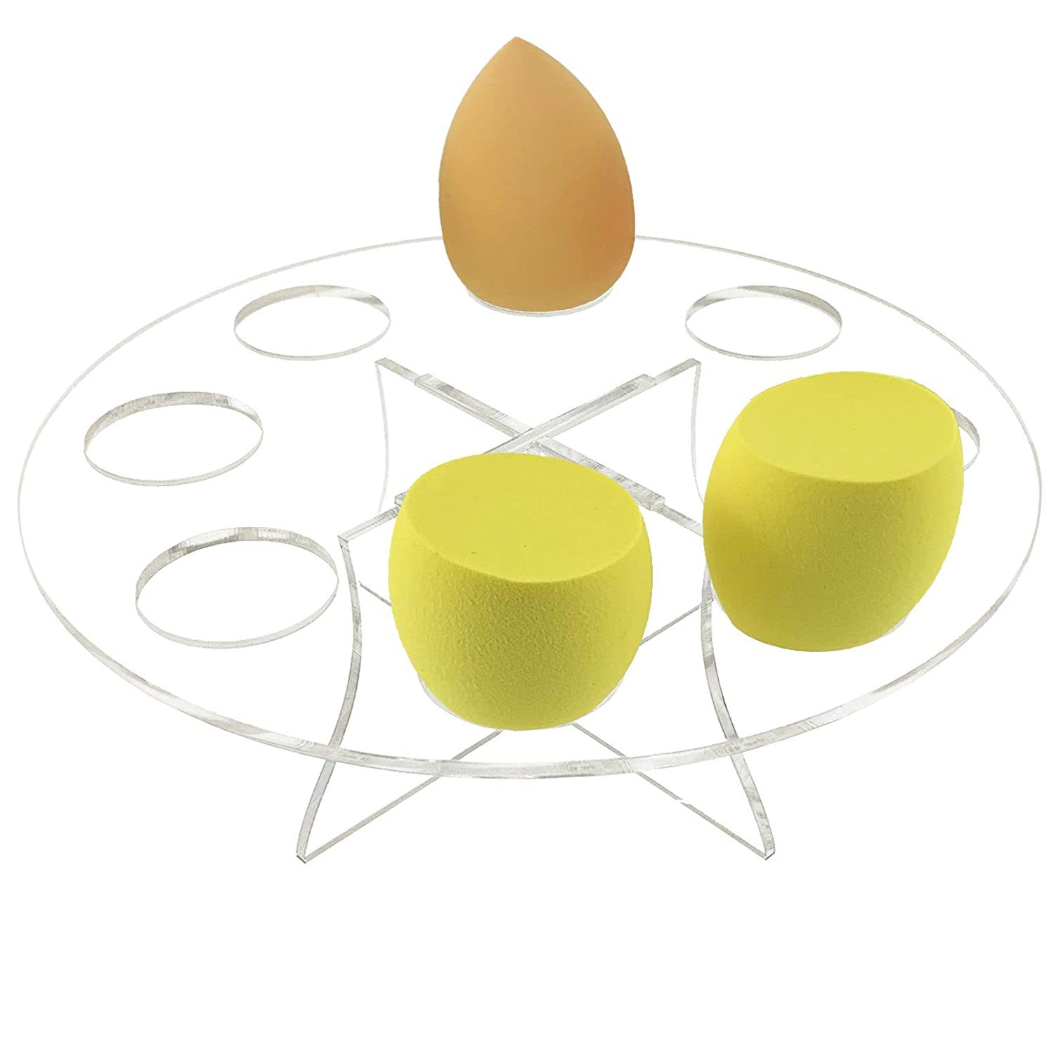 亚克力粉扑收纳架圆形葫芦粉扑托架透风晾晒化妆棉透明展架8孔