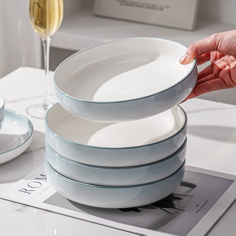 Simple Underglaze Color High-Value Ceramic Tableware Set for Home Use: Bowls, Plates, Deep Plates, Fish Plates, Dinner Plates, and Bowl and Plate Sets Simple Underglaze Color High-Value Ceramic Tableware Set for Home Use: Bowls, Plates, Deep Plates, Fish Plates, Dinner Plates, and Bowl and Plate Sets