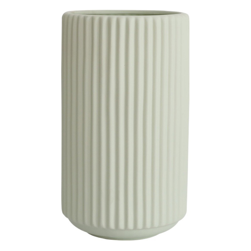 Patrón vertical cilíndrico nórdico de cerámica Morandi florero decoración sala de estar habitación modelo habitación de hotel decoración suave