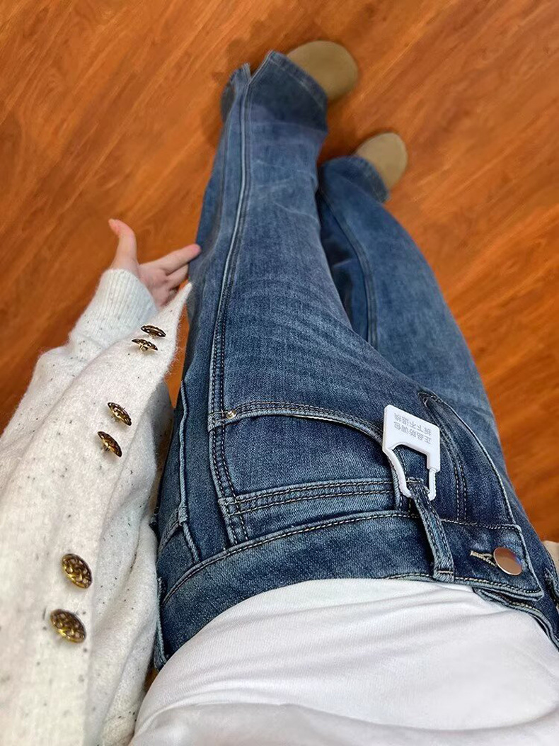 Dames bootcut flared jeans met hoge taille en stretch denim_voghion.com