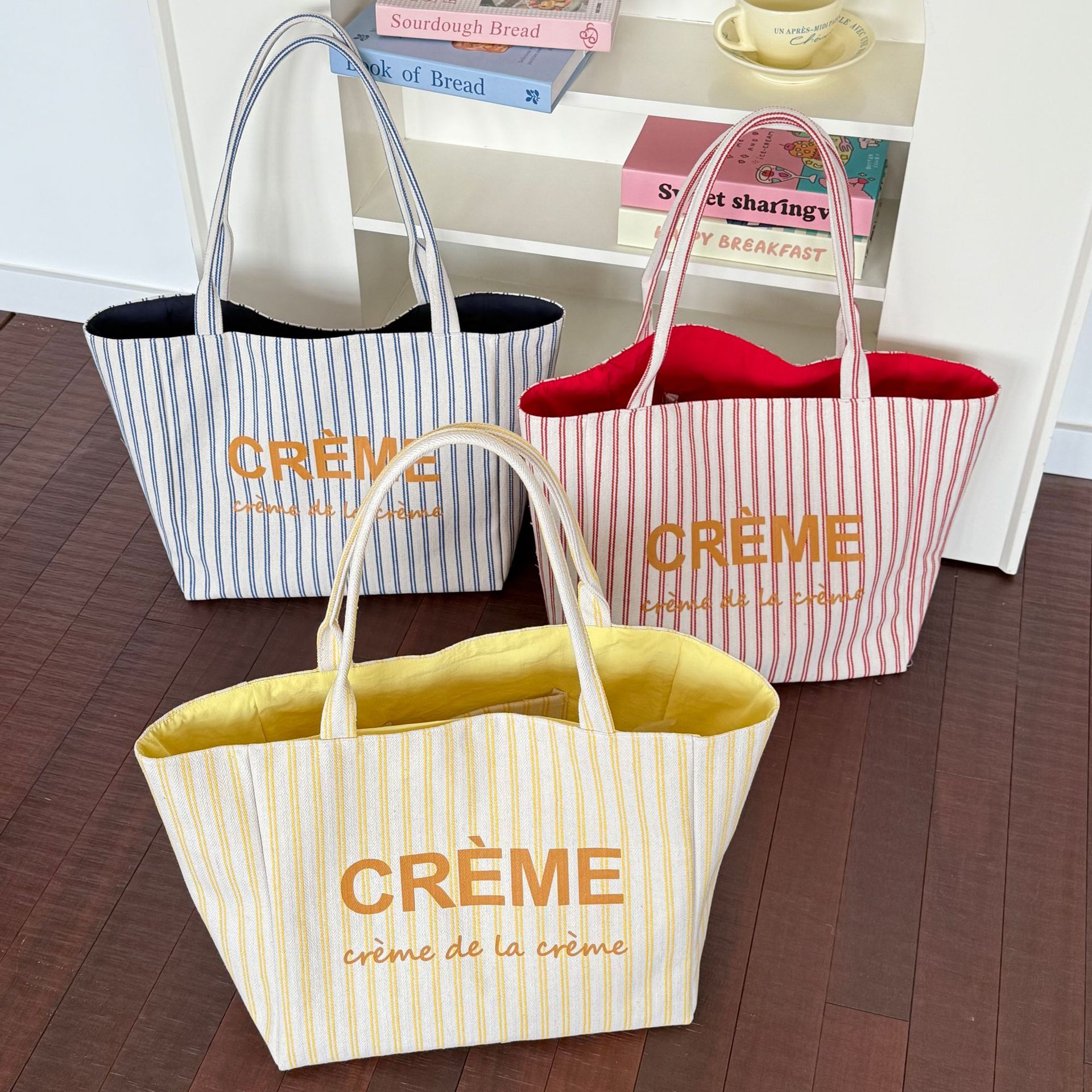 Túi tote sọc 2 mặt CRÈME 142k/c (lố 3)