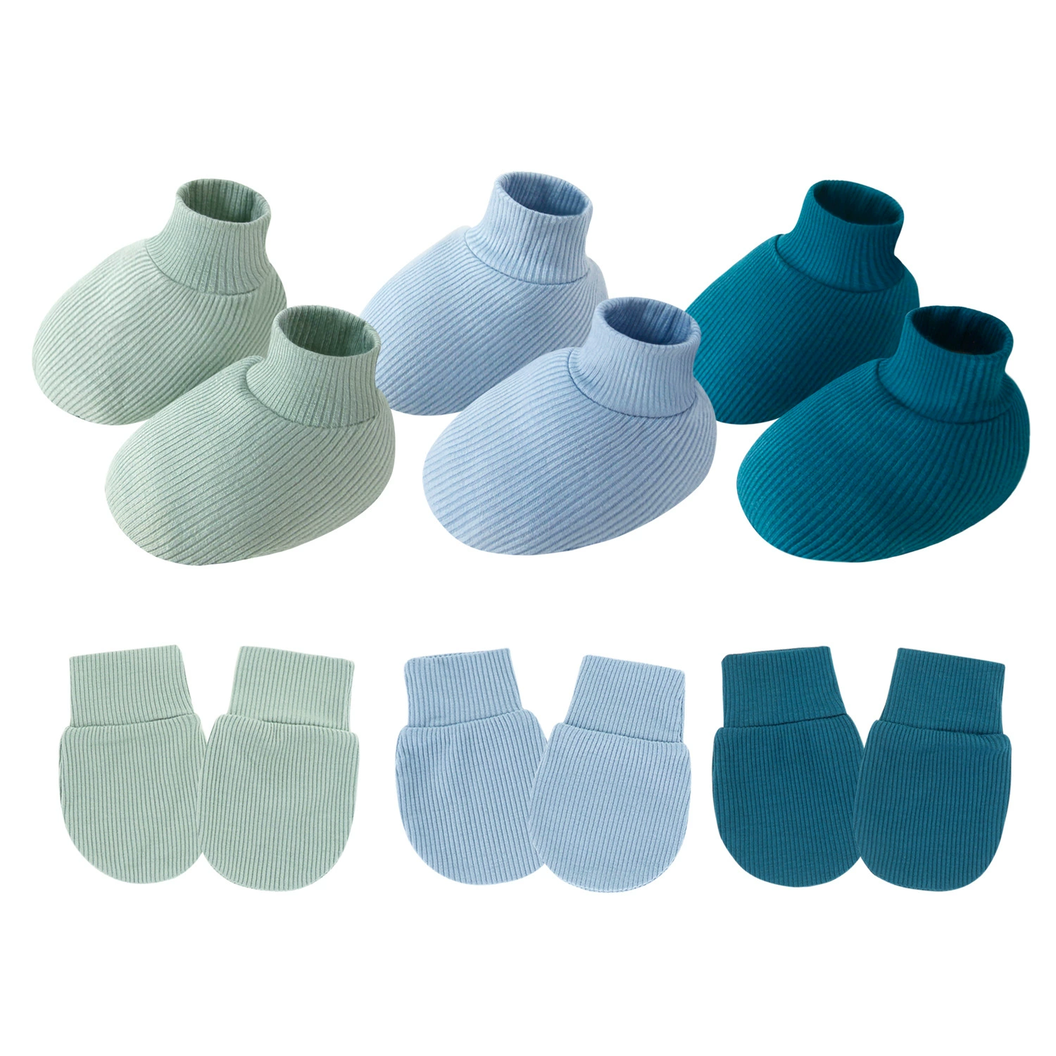 Внешняя торговля Европейские и американские перчатки для лица и ножные чехлы для новорожденных, детские перчатки, мужские и женские детские ножные чехлы, набор носков, трансграничные