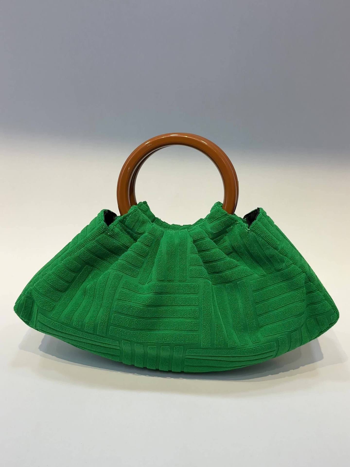 Streetwear Style Green Corduroy Solid Color Cloud Shape Evening Bags