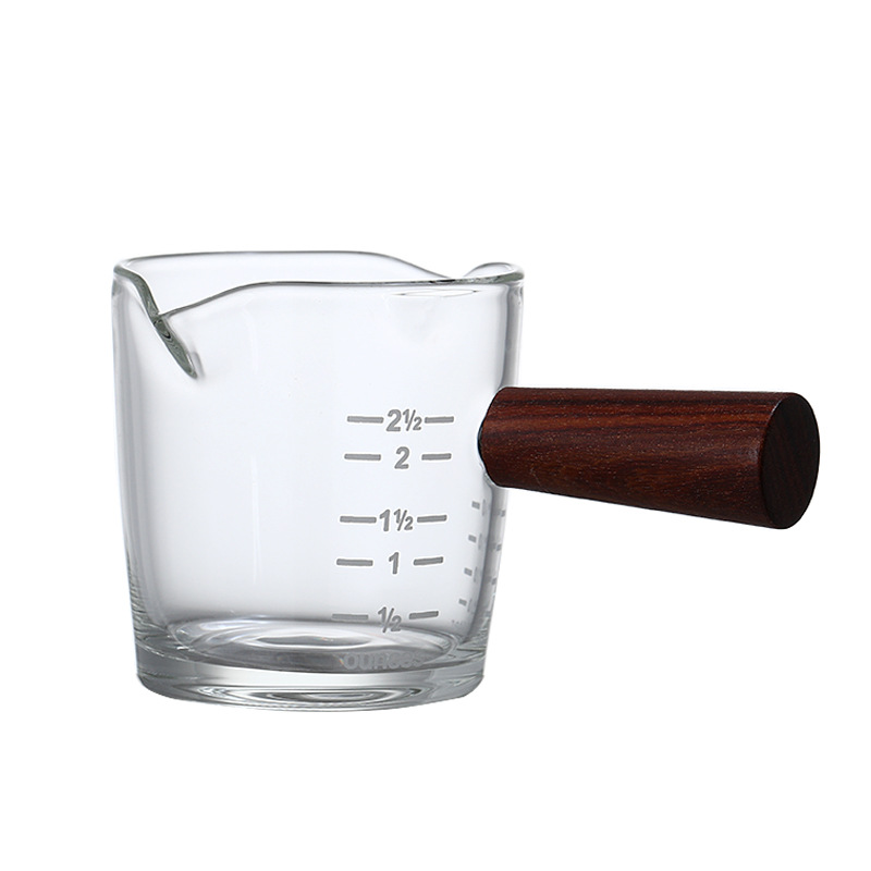 Procesamiento personalizado de café japonés leche de madera de vidrio leche de madera con escala mini leche de leche condimento jugo lata de leche