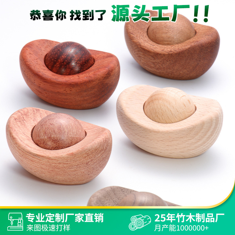 Fortune-Attracting Incense Diffuser Wooden Ingot Car and Home Essential Oil Aroma Ornament Custom Engraving Cross-Border Shipping