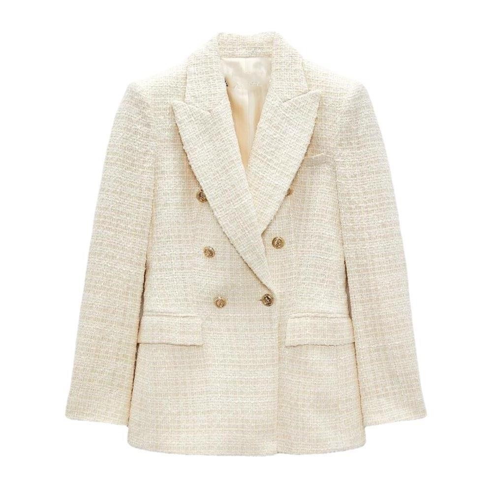 TAOP & ZA2324460 New Women's Temperament Commuter Texture Double-breasted Suit Jacket 02324460712