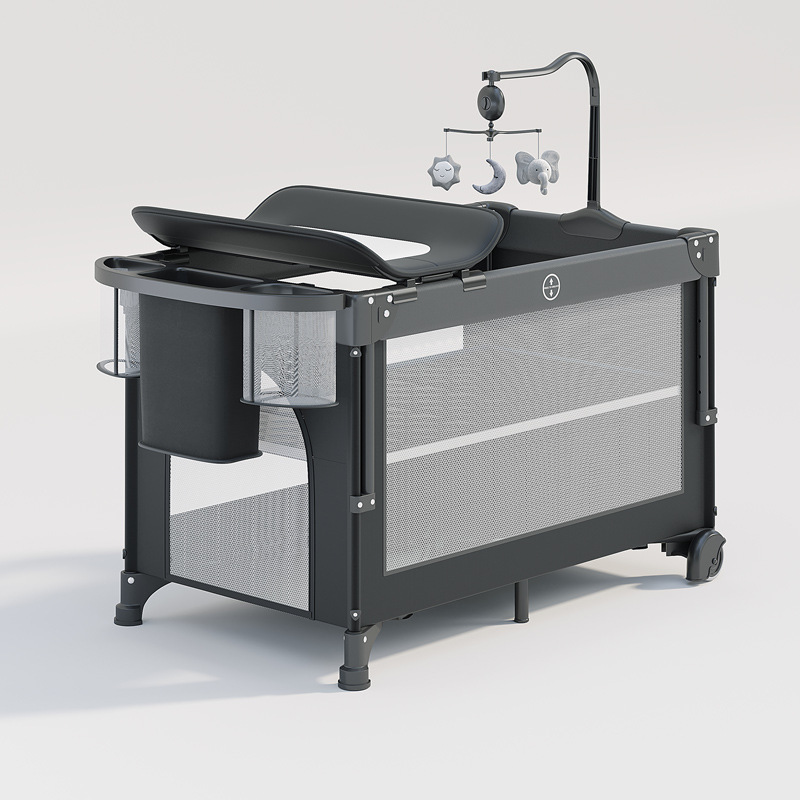 Crib Multifunctional Kidsren's Bed Bb Bed Portable Game Bed Foldableable Newborn Bed European Style Splicing Large Bed