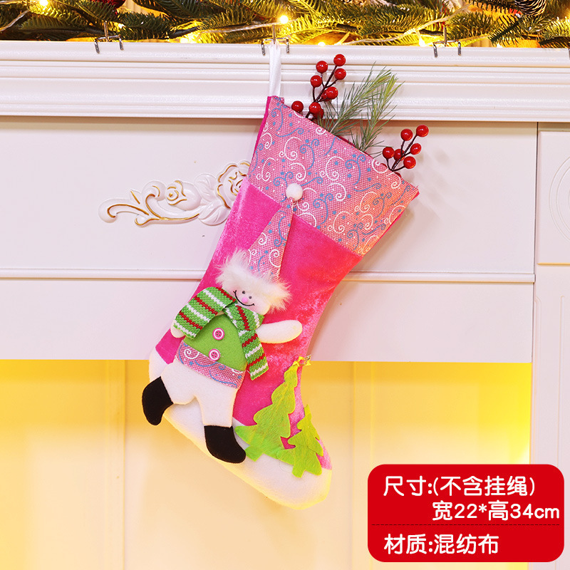 クリスマスデコレーション クリスマスツリーペンダント 大きなクリスマスソックス サンタクロース 雪だるま キャンディギフトバッグ|undefined