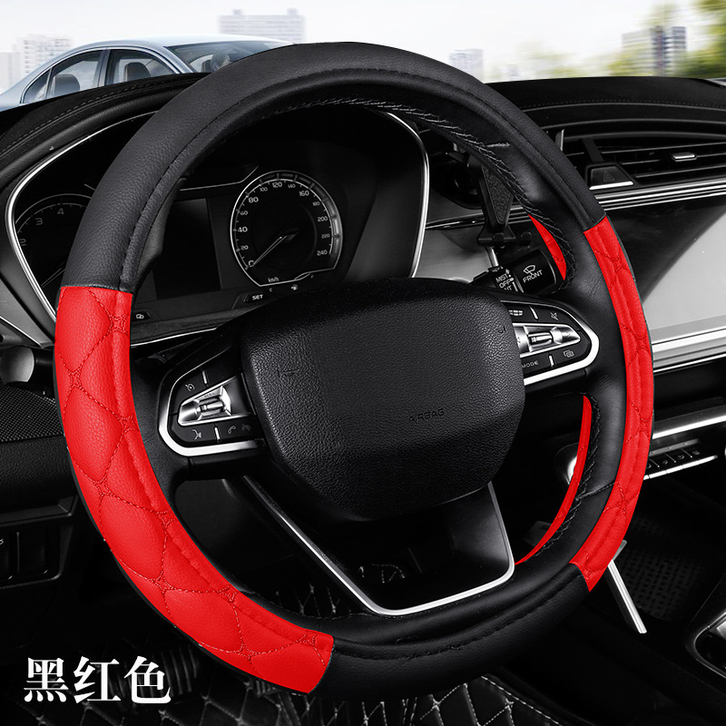 Seat cushion, seat cover | Universal Car Seat - black-red-steering-wheel-cover