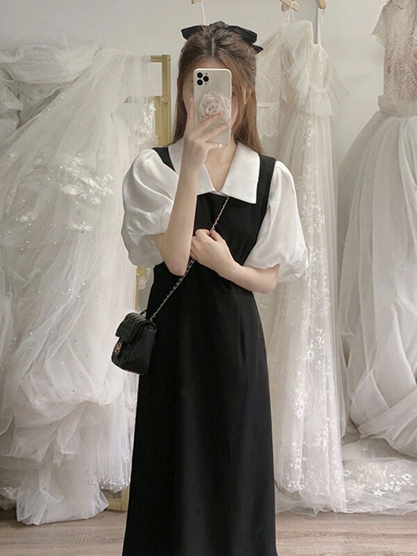 2025年夏の新作婦人服、少し太った女性向け、痩身、年齢軽減、ウエストを細く見せるストラップ付きロングスカート、フレンチスタイルのドレス|undefined