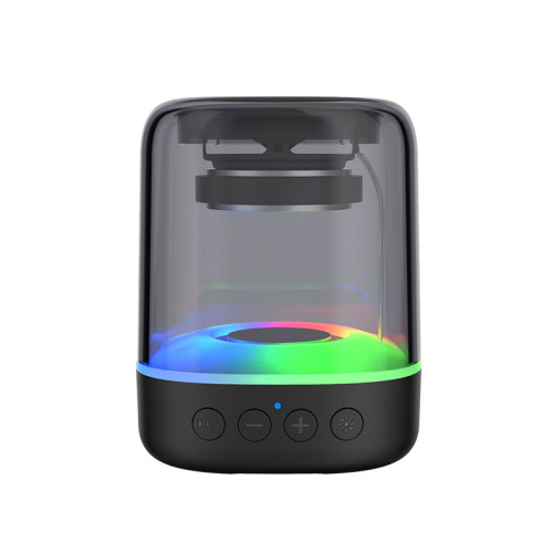 New Transparent Bluetooth Speaker with RGB Colorful Wireless Home Mini Desktop Card Slot High Volume Powerful Subwoofer