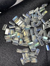 工厂直供天然蓝光拉长石长方直角3*6祖母绿切刻面首饰配石成品