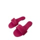 New square headed flat bottom straight with candy color, exposed toe, empty beach, half drag sandals for women