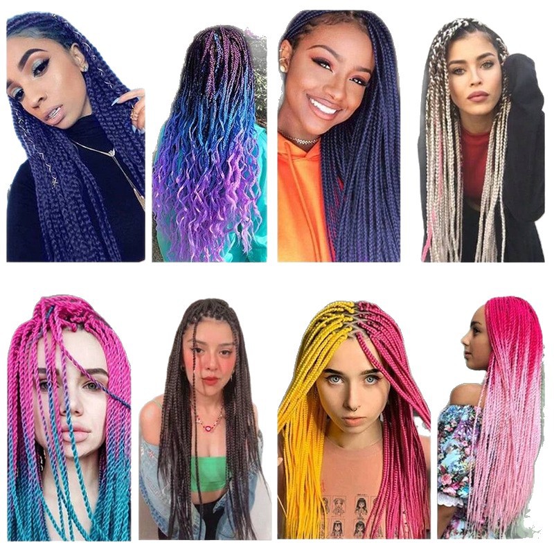 Peruca de trenza africana mujer color trenza artefacto de alta temperatura seda de trenza cabello cabello cab
