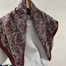 双面丝毛围巾女秋冬季真丝羊毛70方巾保暖两用女百搭气质空调护颈