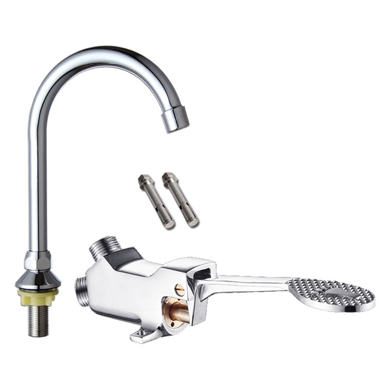 Ножной смеситель для больниц, медный смеситель для пищевых производств, лабораторный ножной смывной клапан для лабораторного использования.