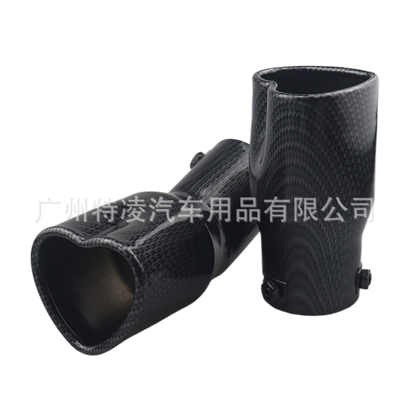63mm car tail throat single out heart-shaped style exhaust nozzle stainless steel rear air nozzle muffler tail pipe tail throat