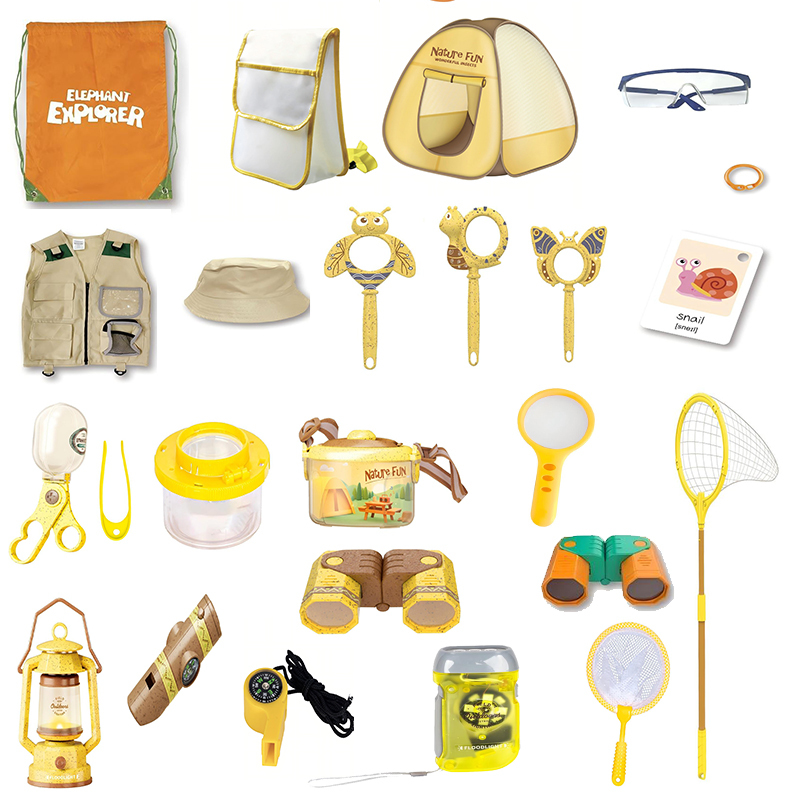 Travel toy with accessories for camping